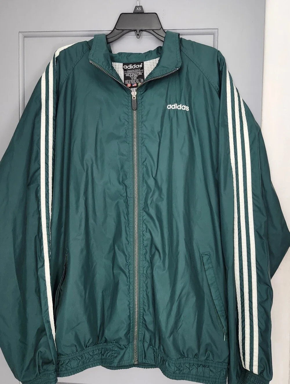 Vintage Green Adidas Track Jacket Hooded Long Sleeve XXL
